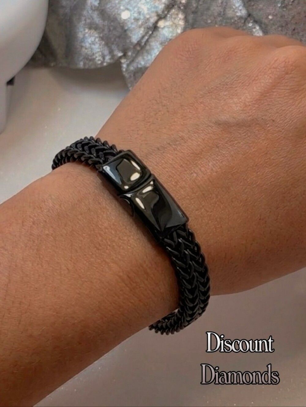 Impressive Hand Made Bracelet in Stunning Rich Black Stainless Steel